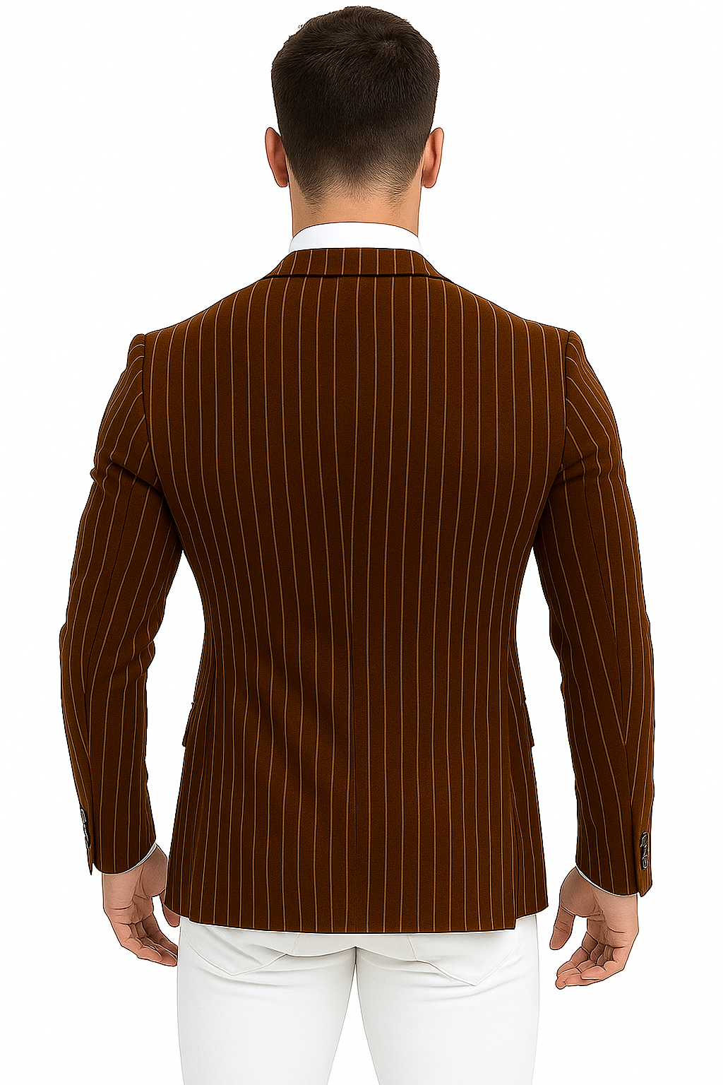 Purple Pinstripe Blazer With White Pants - Suit - Party Blazer - New Arrival - 36 Short