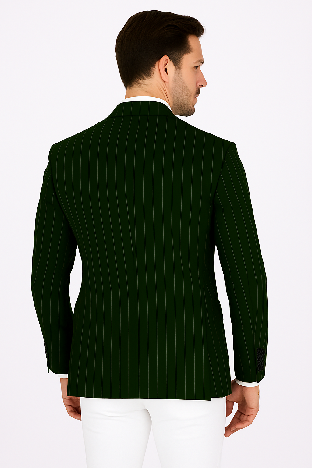 Purple Pinstripe Blazer With White Pants - Suit - Party Blazer - New Arrival - 36 Short