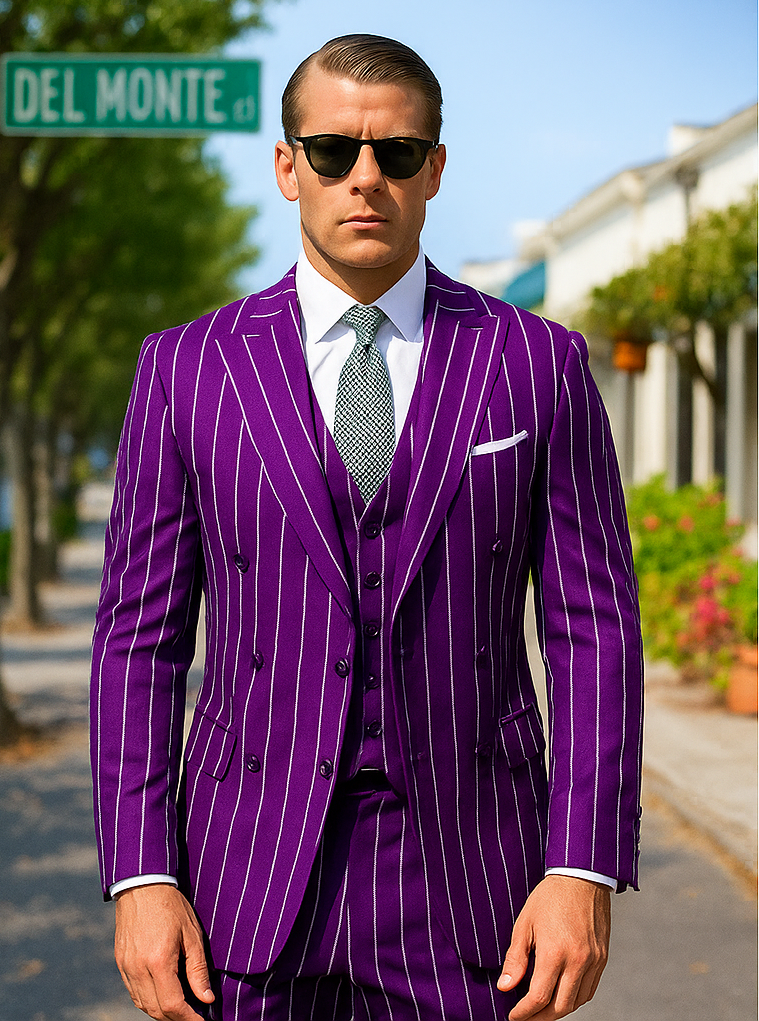 Purple Pinstripe Suit - Gangster Suit - 1920's Suit - New Arrival - Coat Size 38