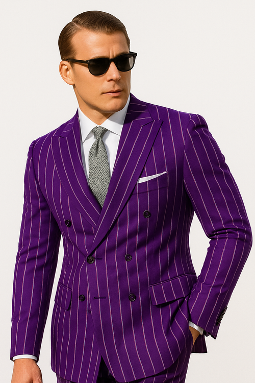 Purple Pinstripe Suit - Gangster Suit - 1920's Suit - New Arrival