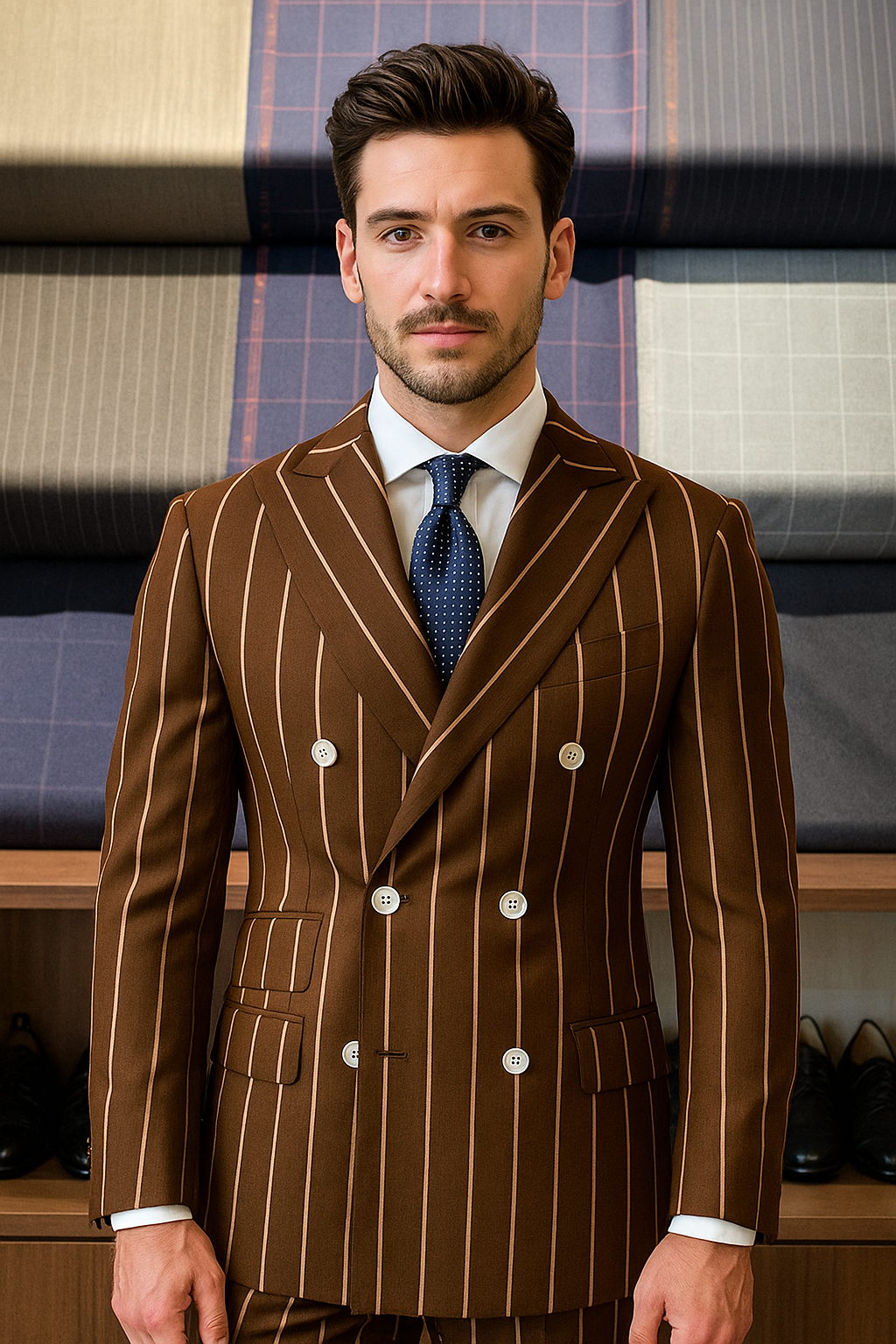 Purple Pinstripe Suit - Gangster Suit - 1920's Suit - Double Breasted Suit - New Arrival - 42 Long + 36 Waist(Adjust 2" Large and amp 4")