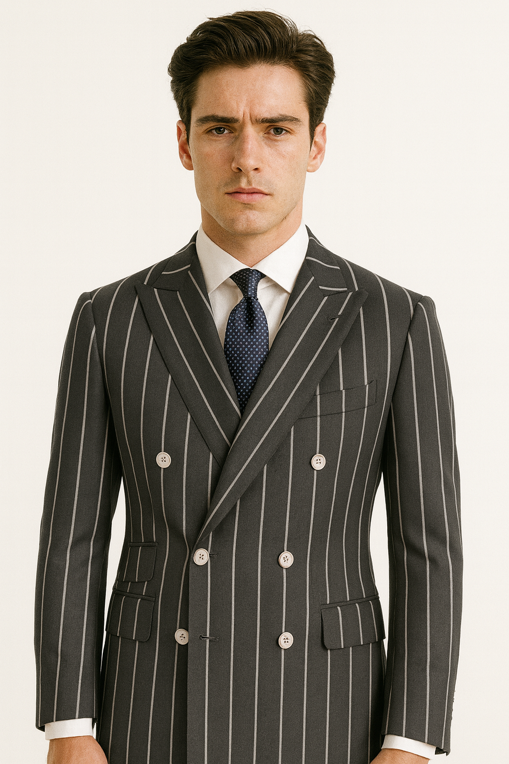 Purple Pinstripe Suit - Gangster Suit - 1920's Suit - Double Breasted Suit - New Arrival - 42 Long + 36 Waist(Adjust 2" Large and amp 4")