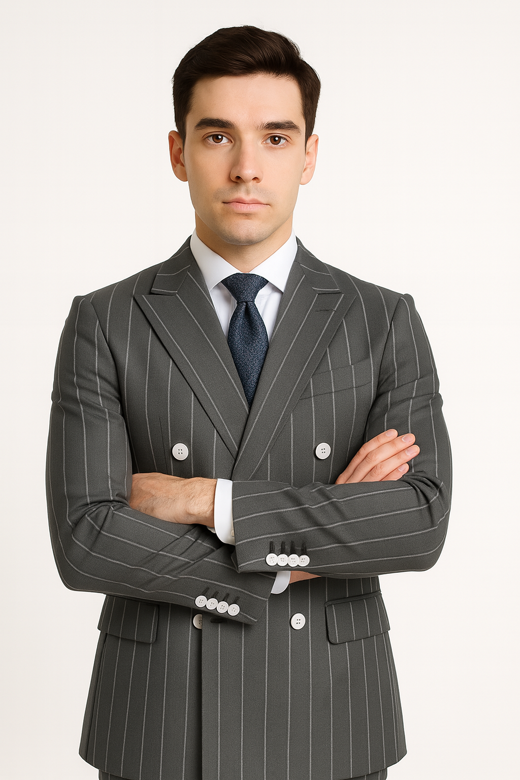 Purple Pinstripe Suit - Gangster Suit - 1920's Suit - Double Breasted Suit - New Arrival - 42 Long + 36 Waist(Adjust 2" Large and amp 4")