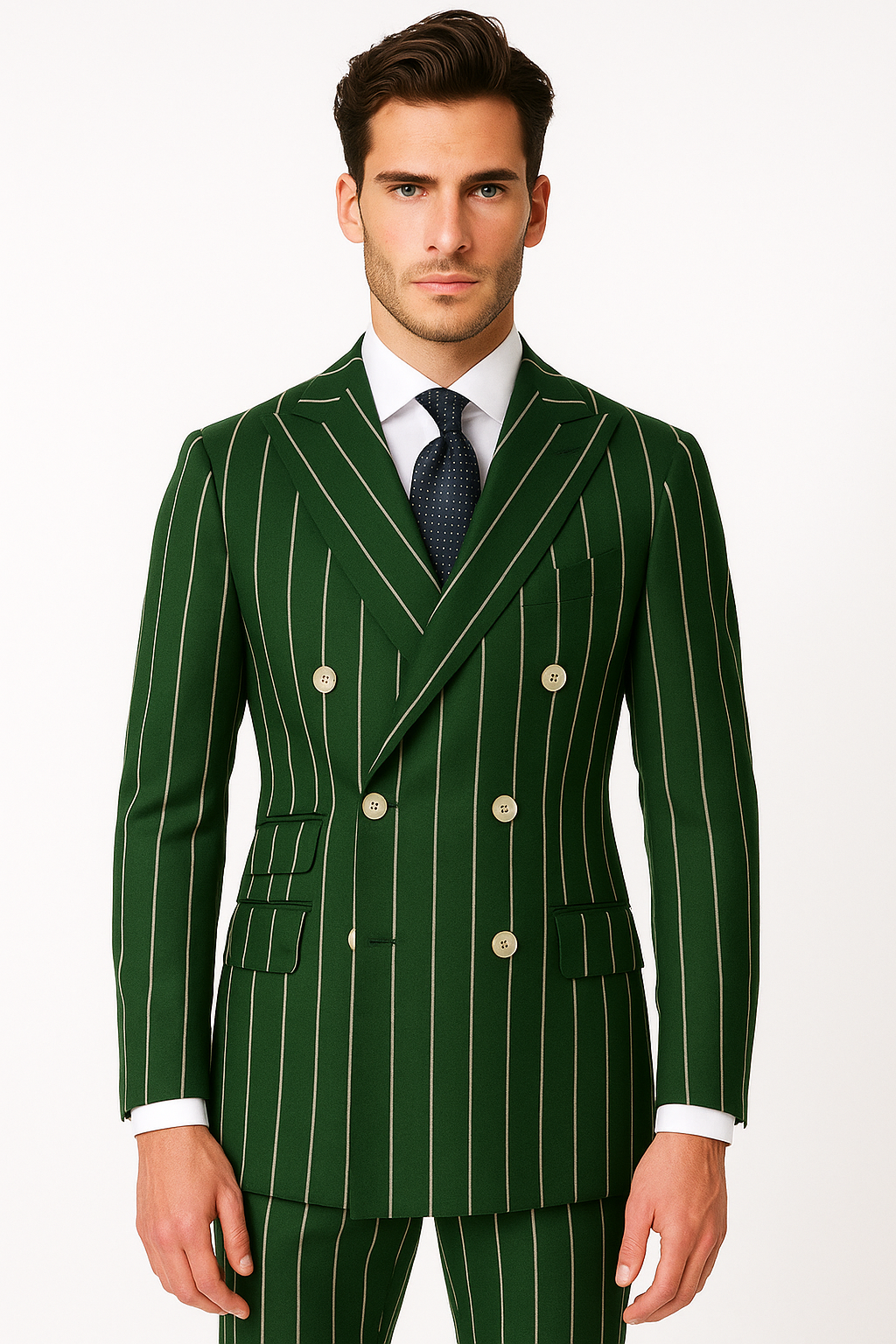 Purple Pinstripe Suit - Gangster Suit - 1920's Suit - Double Breasted Suit - New Arrival - 42 Long + 36 Waist(Adjust 2" Large and amp 4")