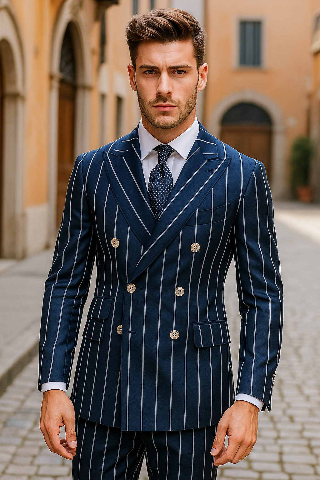 Purple Pinstripe Suit - Gangster Suit - 1920's Suit - Double Breasted Suit - New Arrival - 42 Long + 36 Waist(Adjust 2" Large and amp 4")