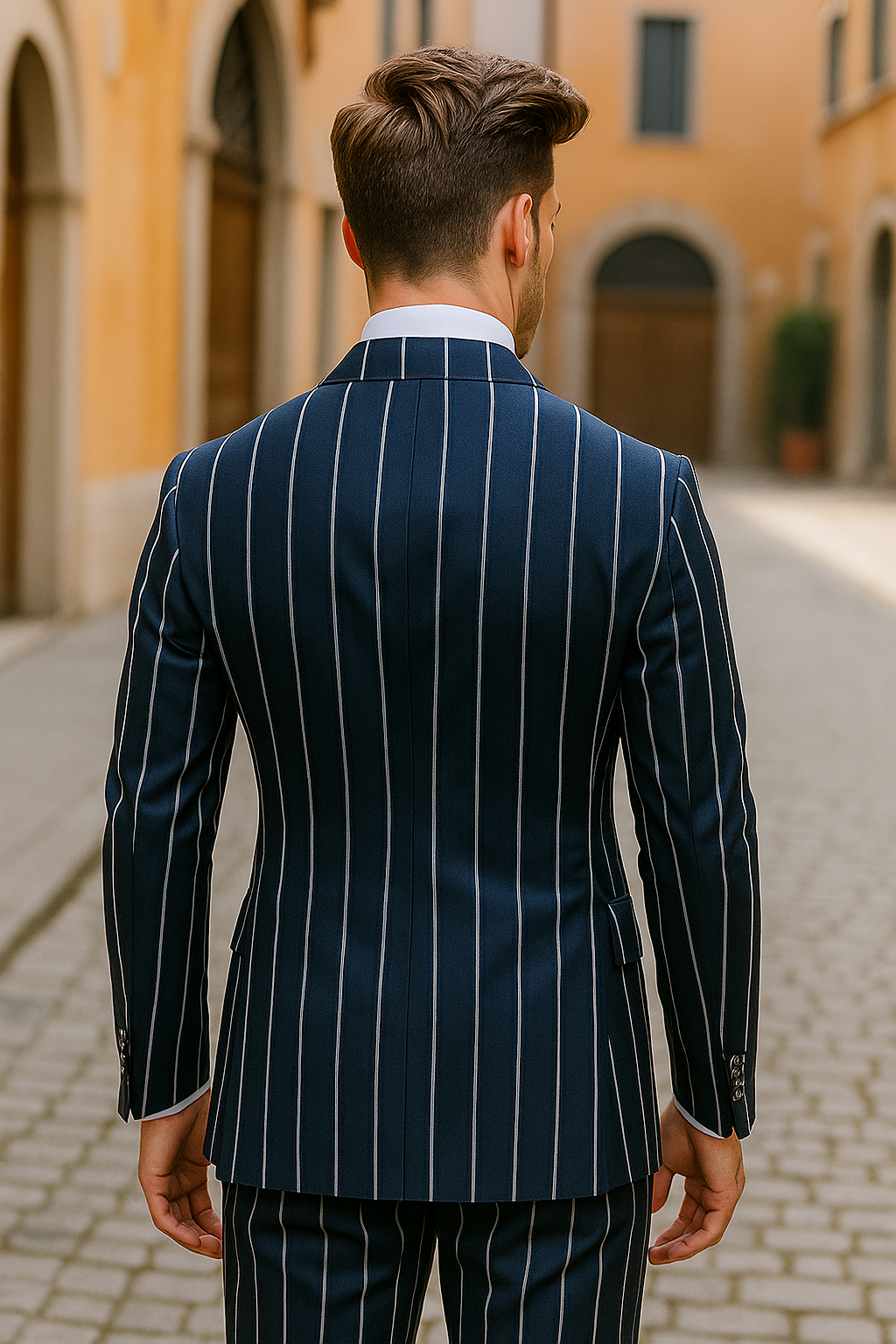 Purple Pinstripe Suit - Gangster Suit - 1920's Suit - Double Breasted Suit - New Arrival - 42 Long + 36 Waist(Adjust 2" Large and amp 4")