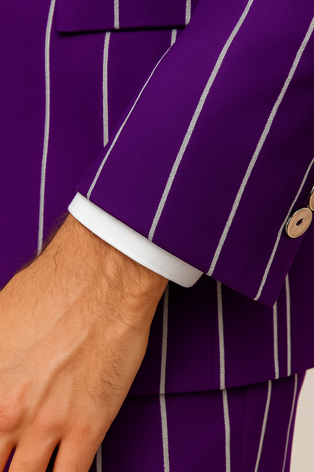 Purple Pinstripe Suit - Gangster Suit - 1920's Suit - Double Breasted Suit - New Arrival - 42 Long + 36 Waist(Adjust 2" Large and amp 4")