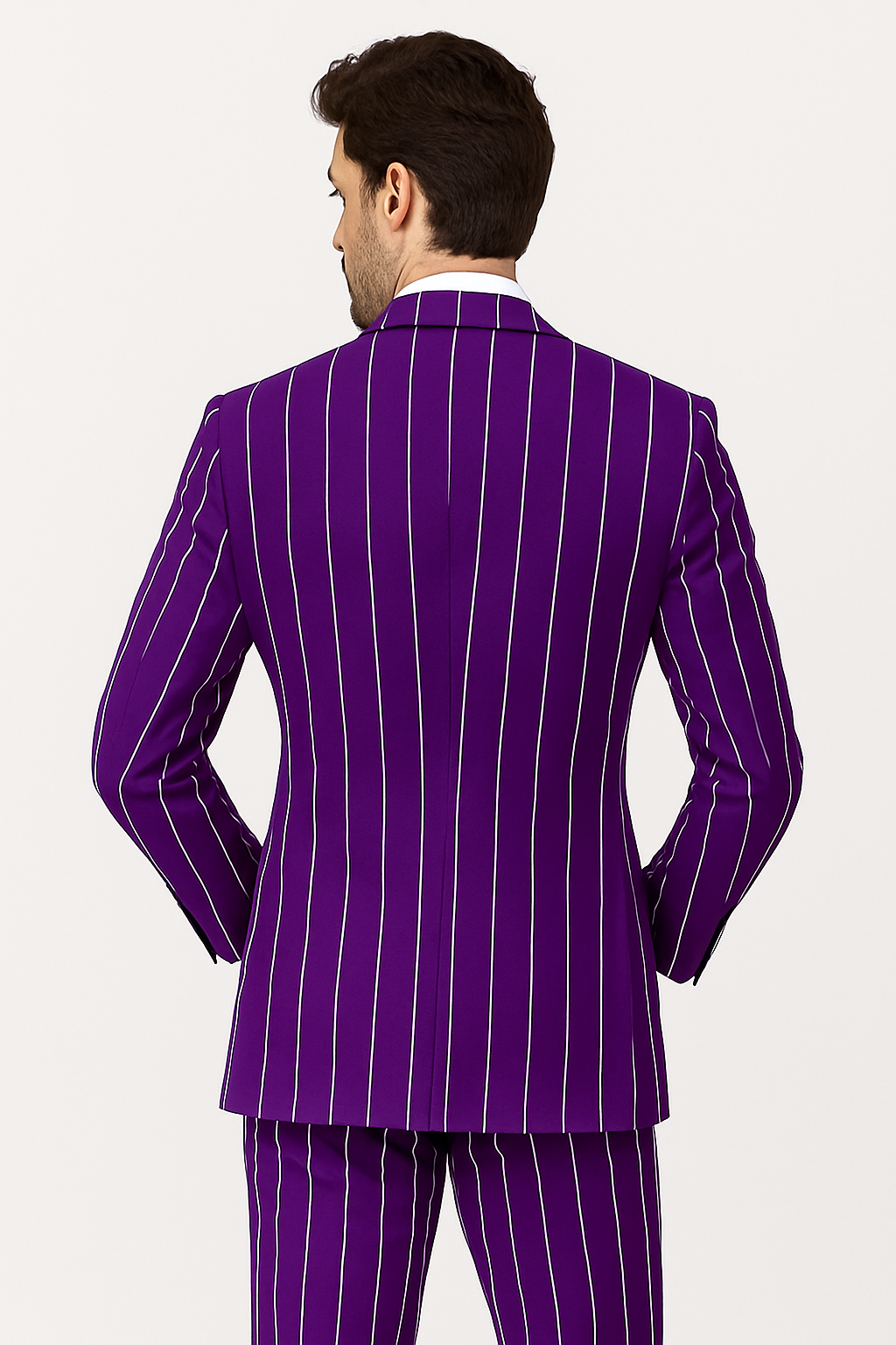 Purple Pinstripe Suit - Gangster Suit - 1920's Suit - Double Breasted Suit - New Arrival - 42 Long + 36 Waist(Adjust 2" Large and amp 4")