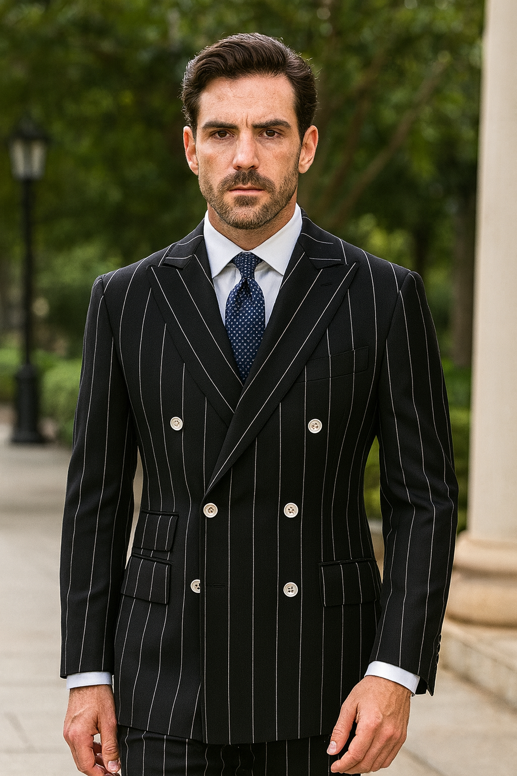 Purple Pinstripe Suit - Gangster Suit - 1920's Suit - Double Breasted Suit - New Arrival - 42 Long + 36 Waist(Adjust 2" Large and amp 4")