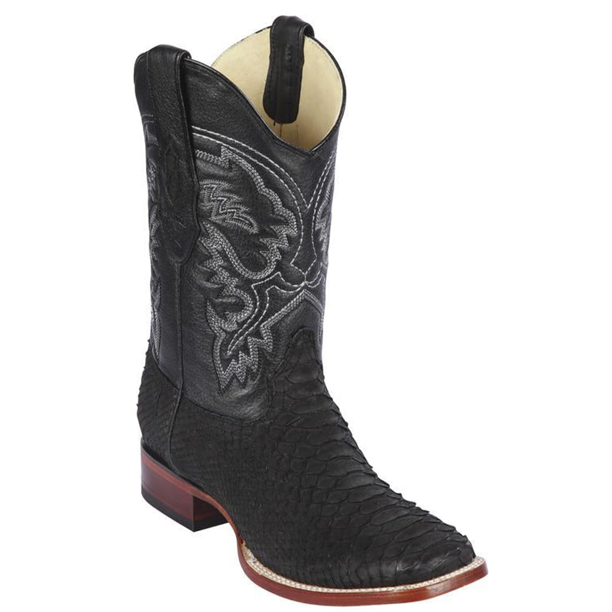 Black Python Cowboy Boots - Print
