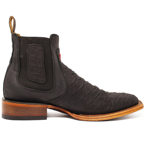 Mens Quincy Square Toe Ankle Boots Python Print Q82B5705