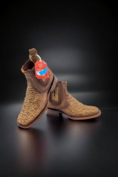 Mens Quincy Square Toe Ankle Boots Python Print Q82B5759