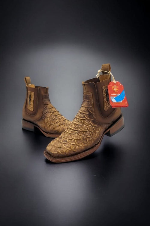 Mens Quincy Square Toe Ankle Boots Python Print Q82B5759