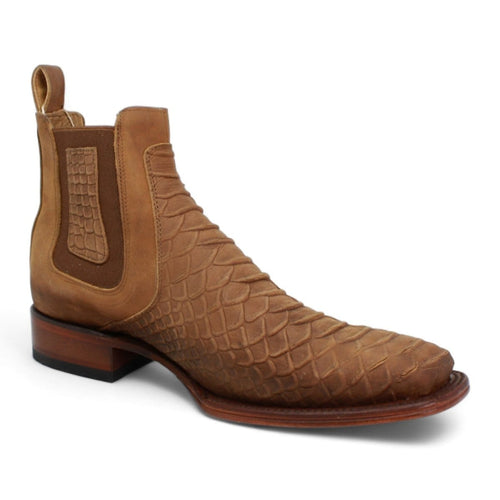 Mens Quincy Square Toe Ankle Boots Python Print Q82B5759