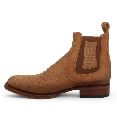 Mens Quincy Square Toe Ankle Boots Python Print Q82B5759