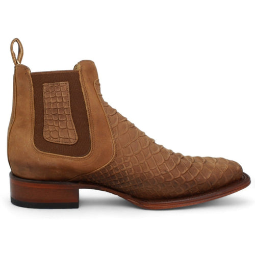 Mens Quincy Square Toe Ankle Boots Python Print Q82B5759