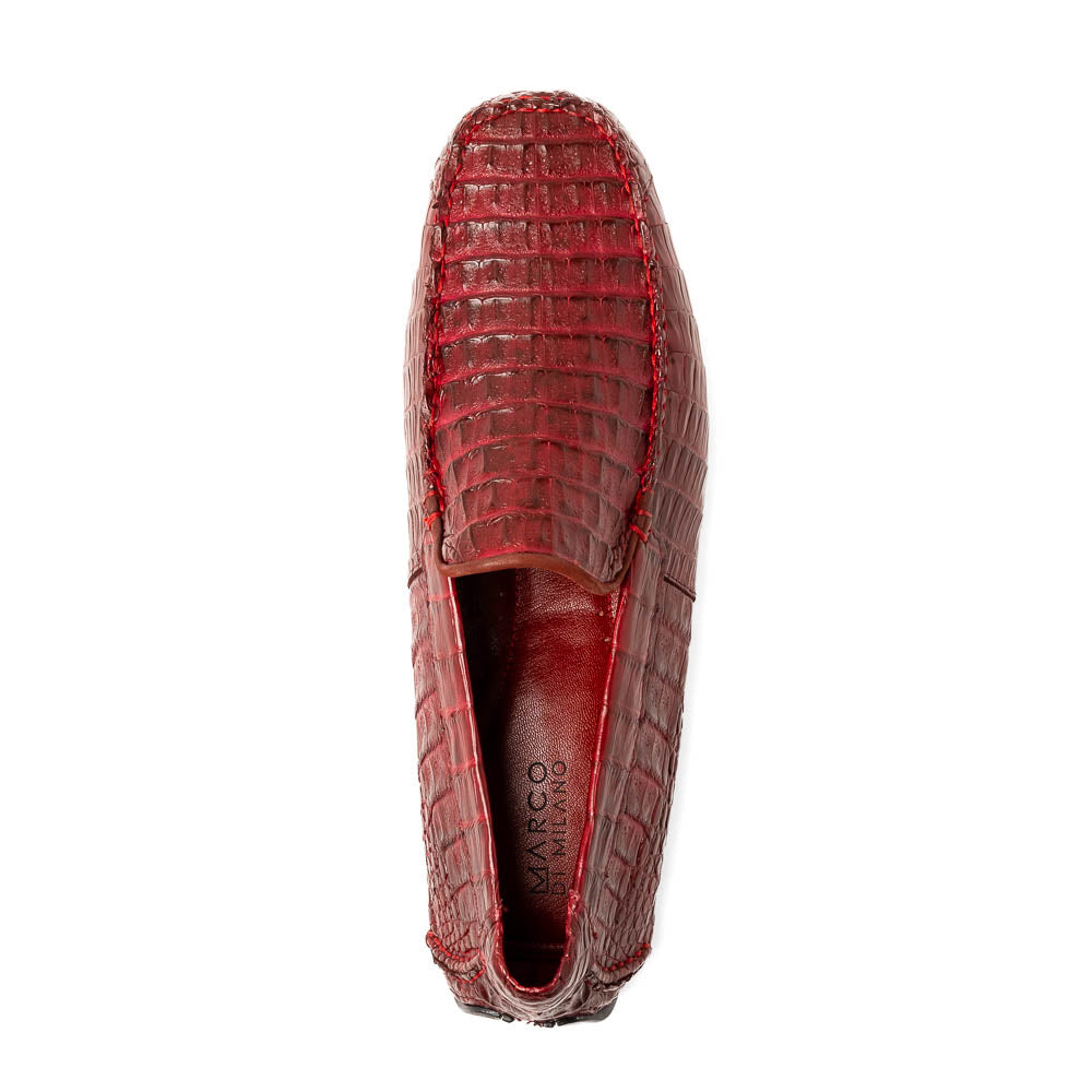 Marco Di Milano Remo Wine Caiman Crocodile Driving Shoes - 8