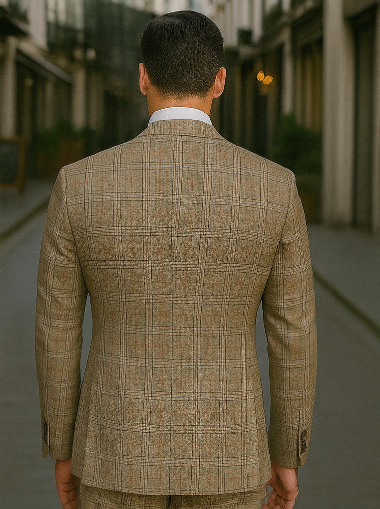 Renaissance Collection - Regular Fit 3 Piece Suit Camel - Camel