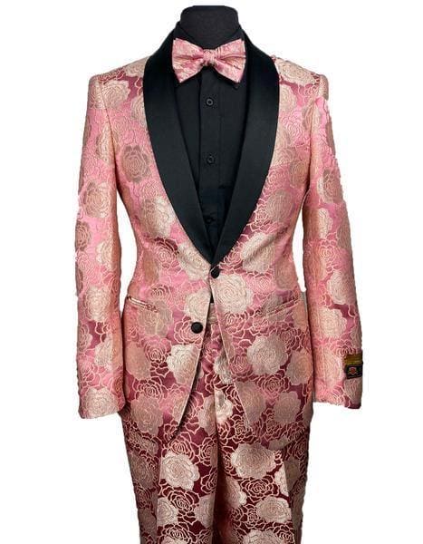 Prom Tuxedo For Men - Floral Prom Suit - Vienna-Rose - AlbertoNardoniStore
