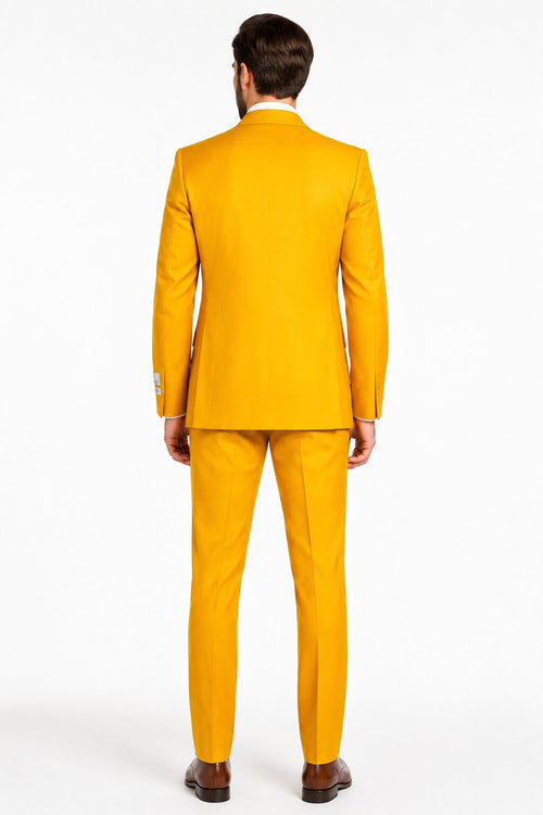 Rossi Man ELI RM103 Modern Fit 3-Piece Mens Suit in Bold Yellow