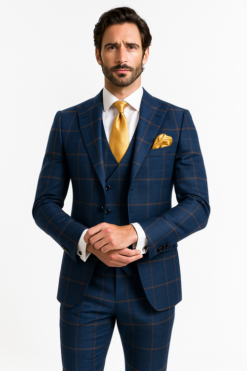 Rossi Man Max RM1840 Slim Fit 3-Piece Formal Suit for Men