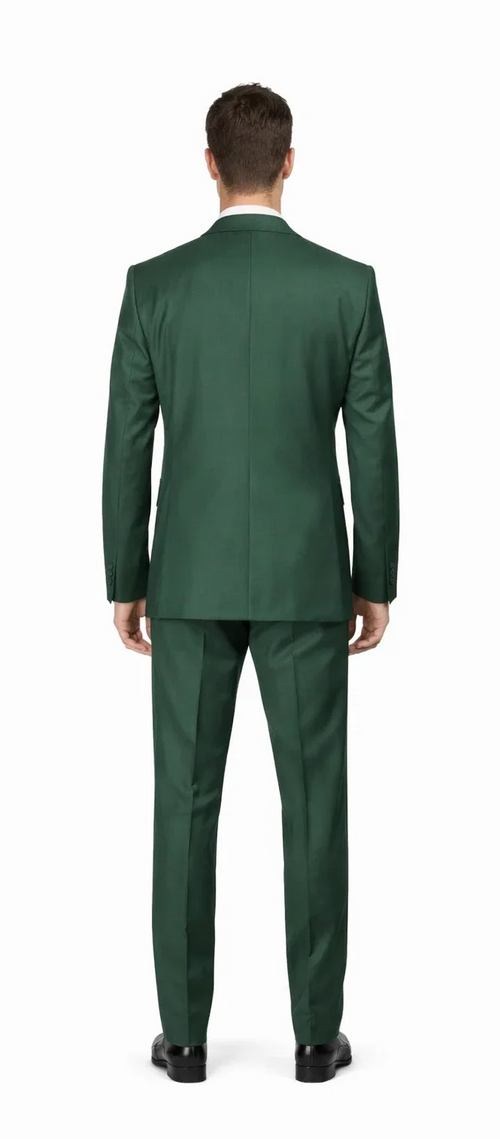 Rossiman Hunter Green Slim Fit Men's Suit 3-Piece Vested Set with Flat Front Trousers
