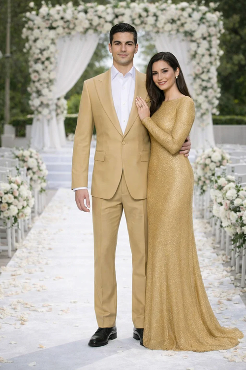 Seersucker Suit Peak Lapel Suit in Color "Tan" - Summer Fabric Tone on Tone Shadow Stripe By Rossiman
