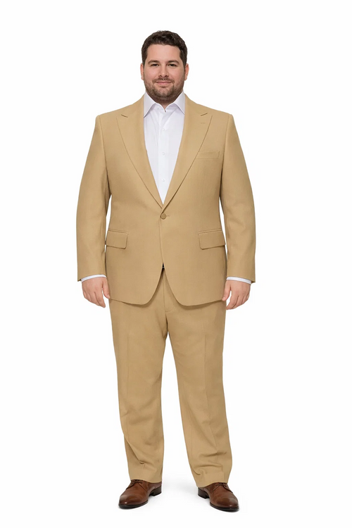 Seersucker Suit Peak Lapel Suit in Color "Tan" - Summer Fabric Tone on Tone Shadow Stripe By Rossiman