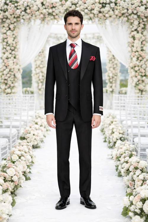 Rossiman Rossi Men's Dress Suit Premium Tailored Suit for Formal Occasions