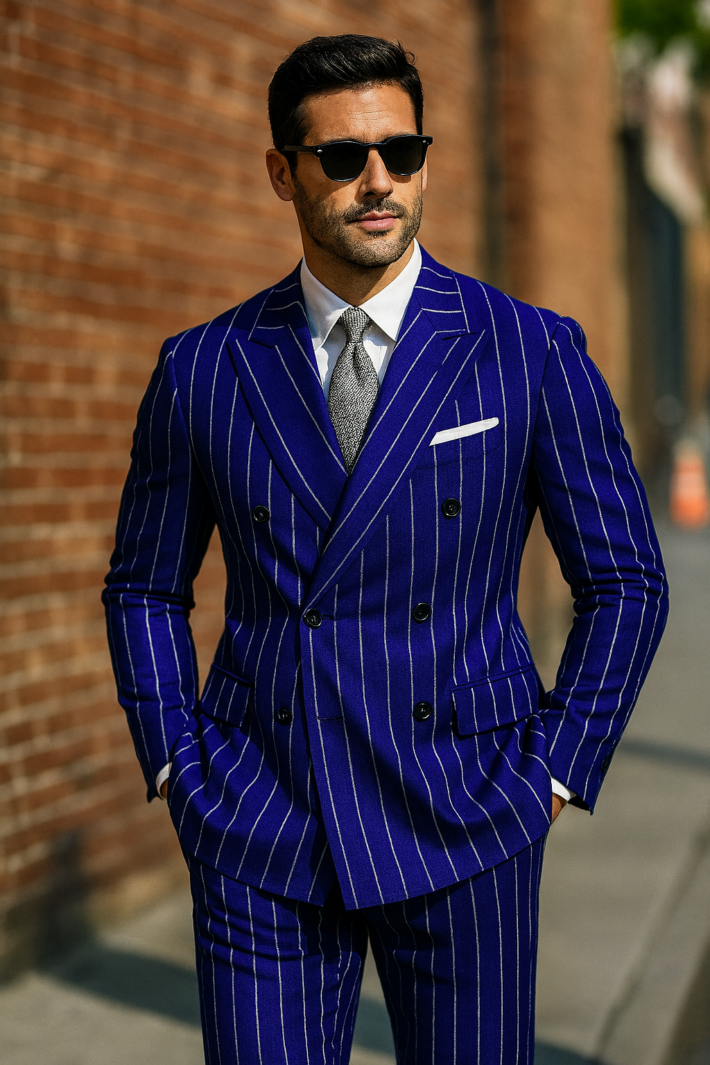 Royal Blue Pinstripe Suit - Gangster Suit - 1920's Suit - New Arrival - Coat Size 38