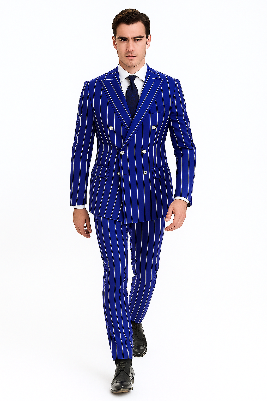 Royal Blue Pinstripe Suit - Gangster Suit - 1920's Suit - Double Breasted Suit - New Arrival - Coat Size 38