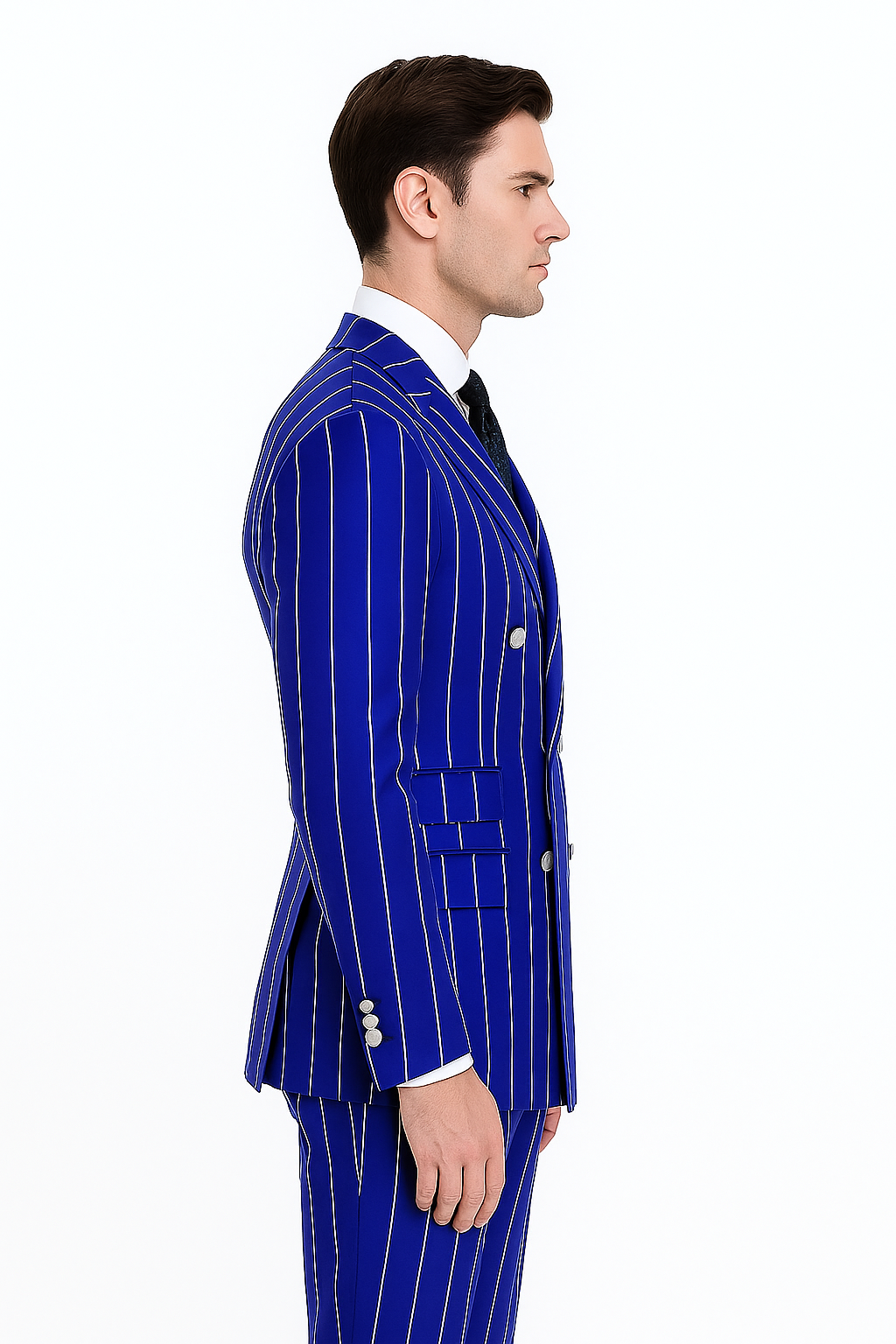 Royal Blue Pinstripe Suit - Gangster Suit - 1920's Suit - Double Breasted Suit - New Arrival - Coat Size 38