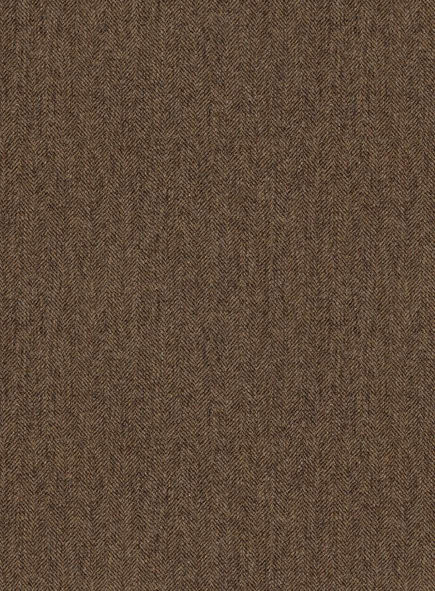 Rust Wool Tweed Suit – Heritage Herringbone Design for Men - 34 Short or Extra Small