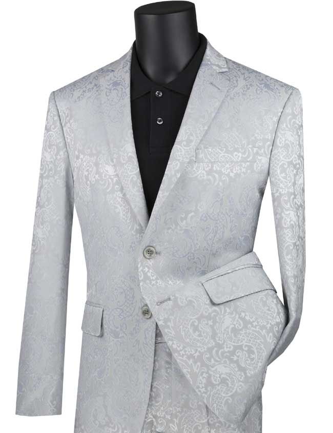 Vinci Mens 2-Piece Slim Fit Suit - Stylish Pattern Accents