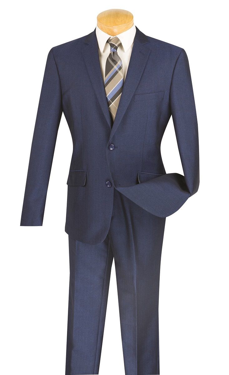 Vinci Men's 2-Piece Slim Fit Textured Weave Suit - 38 Short Jacket+32 Waist Adjustable 28to34)(Height: 5 4 to5 7 )(Neck 15-16.5)S-M)