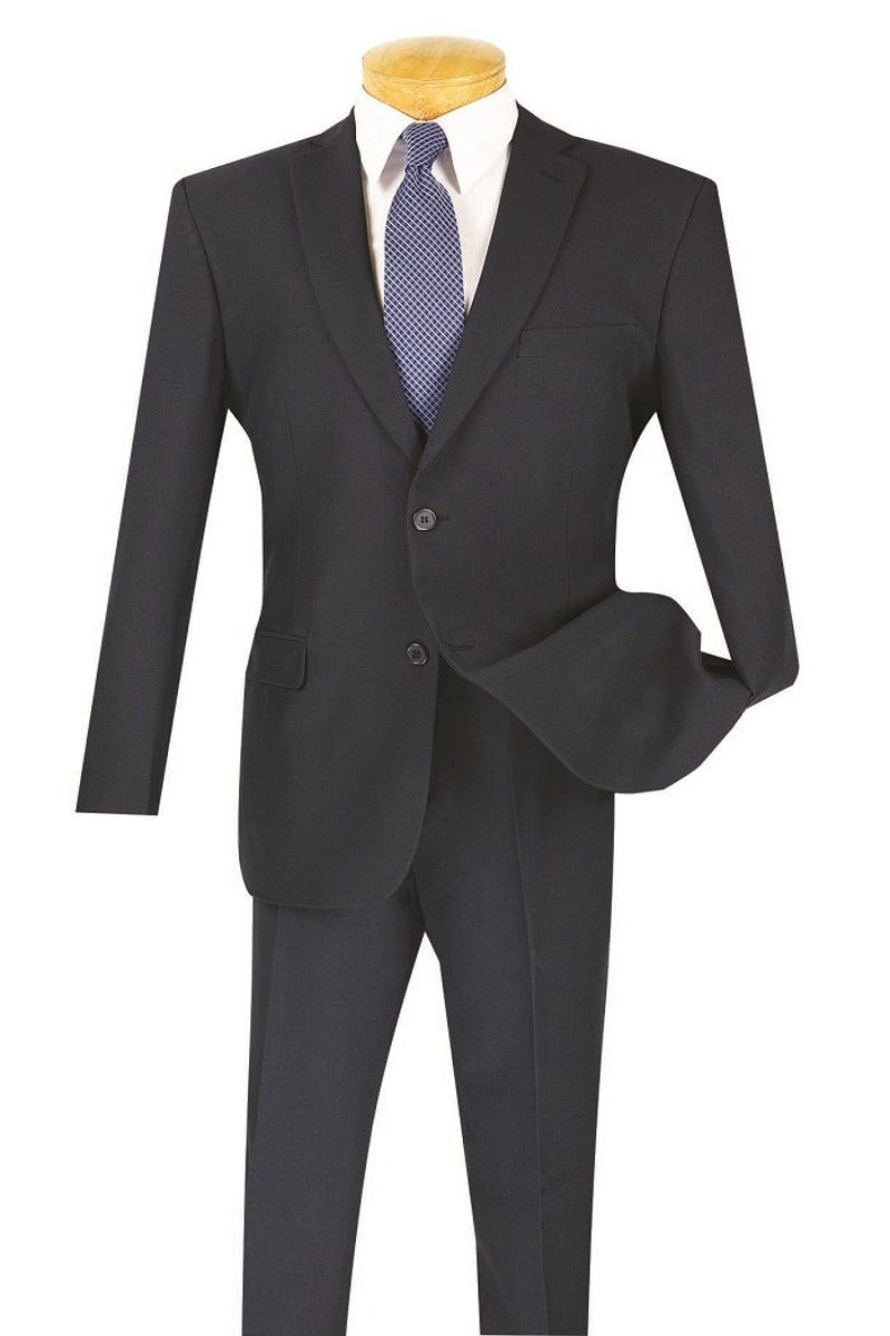 Vinci Men's Big & Tall 2-Piece Poplin Suit - Discounted Prices Purple - 38 Short Jacket+32 Waist Adjustable 28to34)(Height: 5 4 to5 7 )(Neck 15-16.5)S-M)