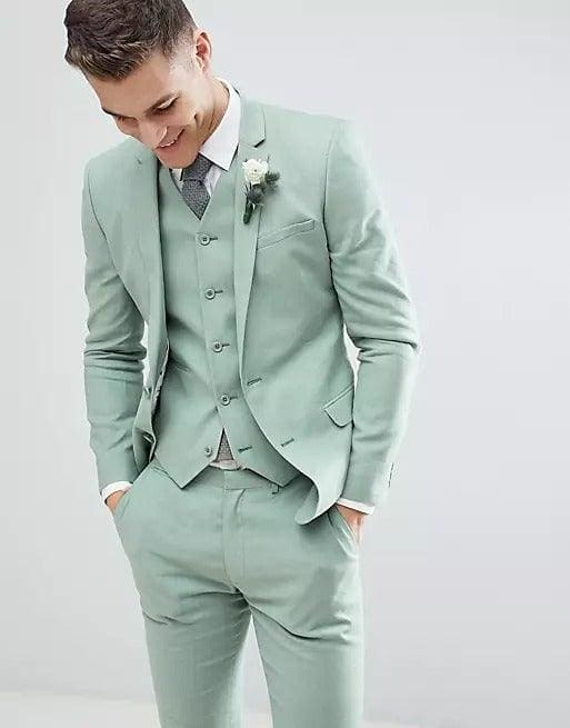 Sage Green Groomsmen Suit - Modern Fit Suit - Sage Green