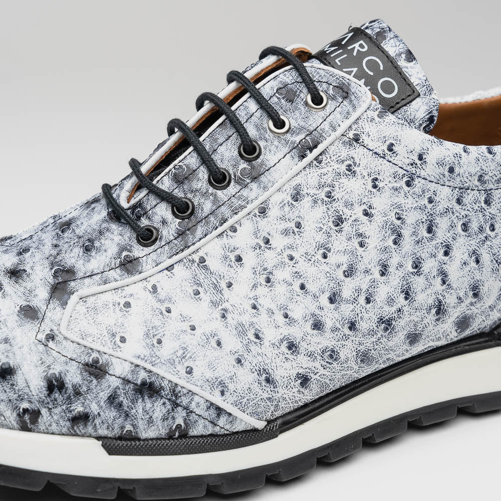 Marco Di Milano Scanno Antique Newspaper Ostrich Quill Sneakers - 8