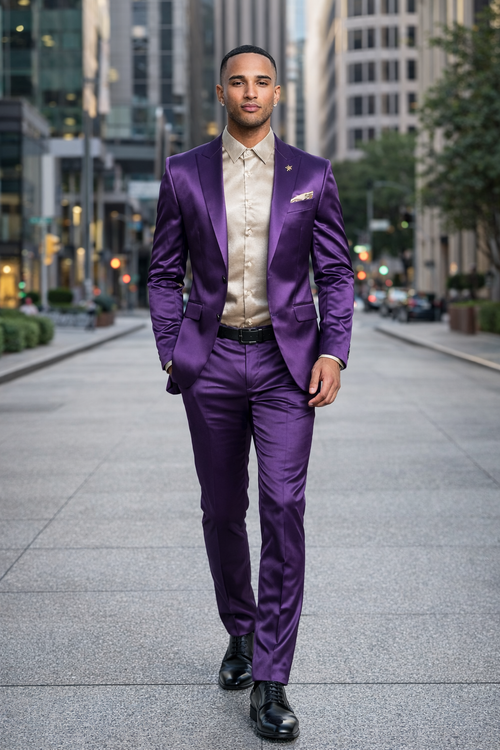 Slim- Fit - Shiny Purple Suit