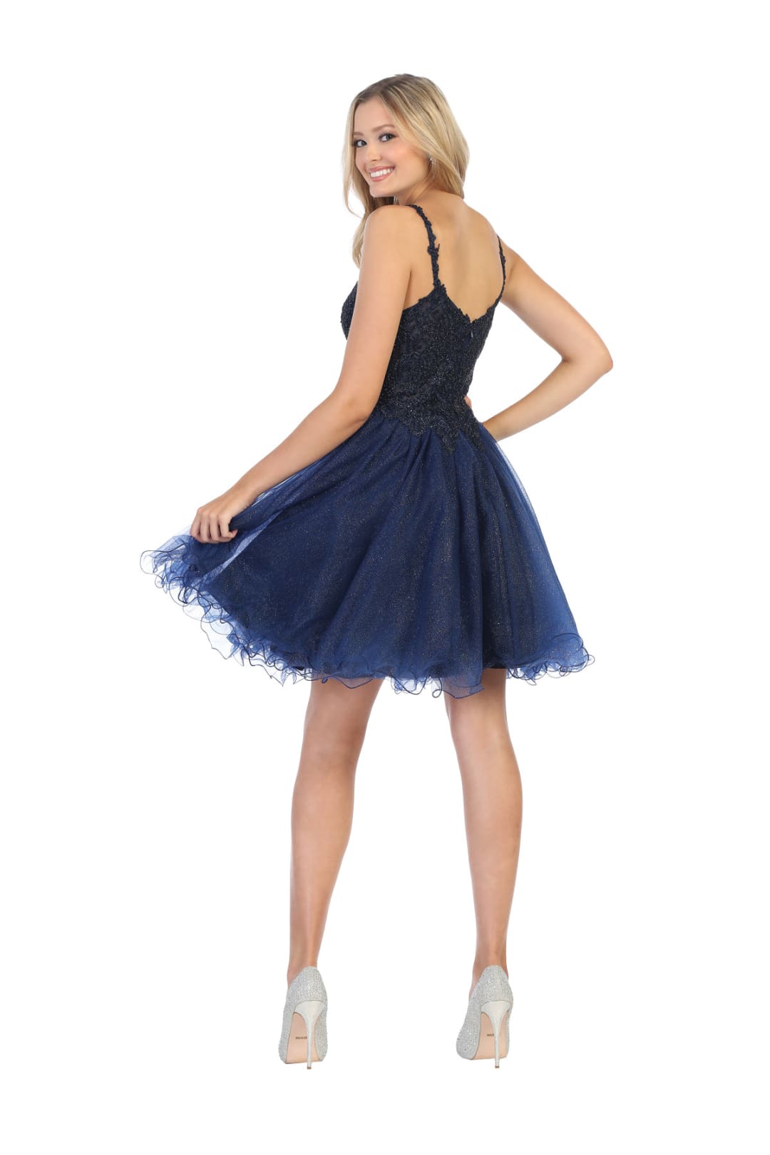 Quince Dama Dresses - Short Quinceanera Dresses in Color Navy - 14