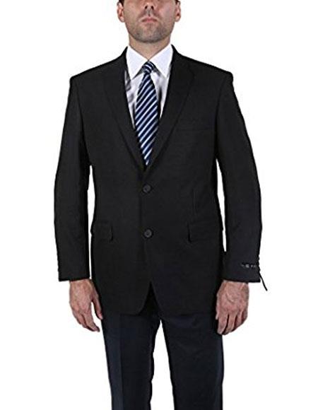 "Wholesale Mens Jackets - Wholesale Blazer - "Black 2 Button Single Breasted Blazer - 52 Long