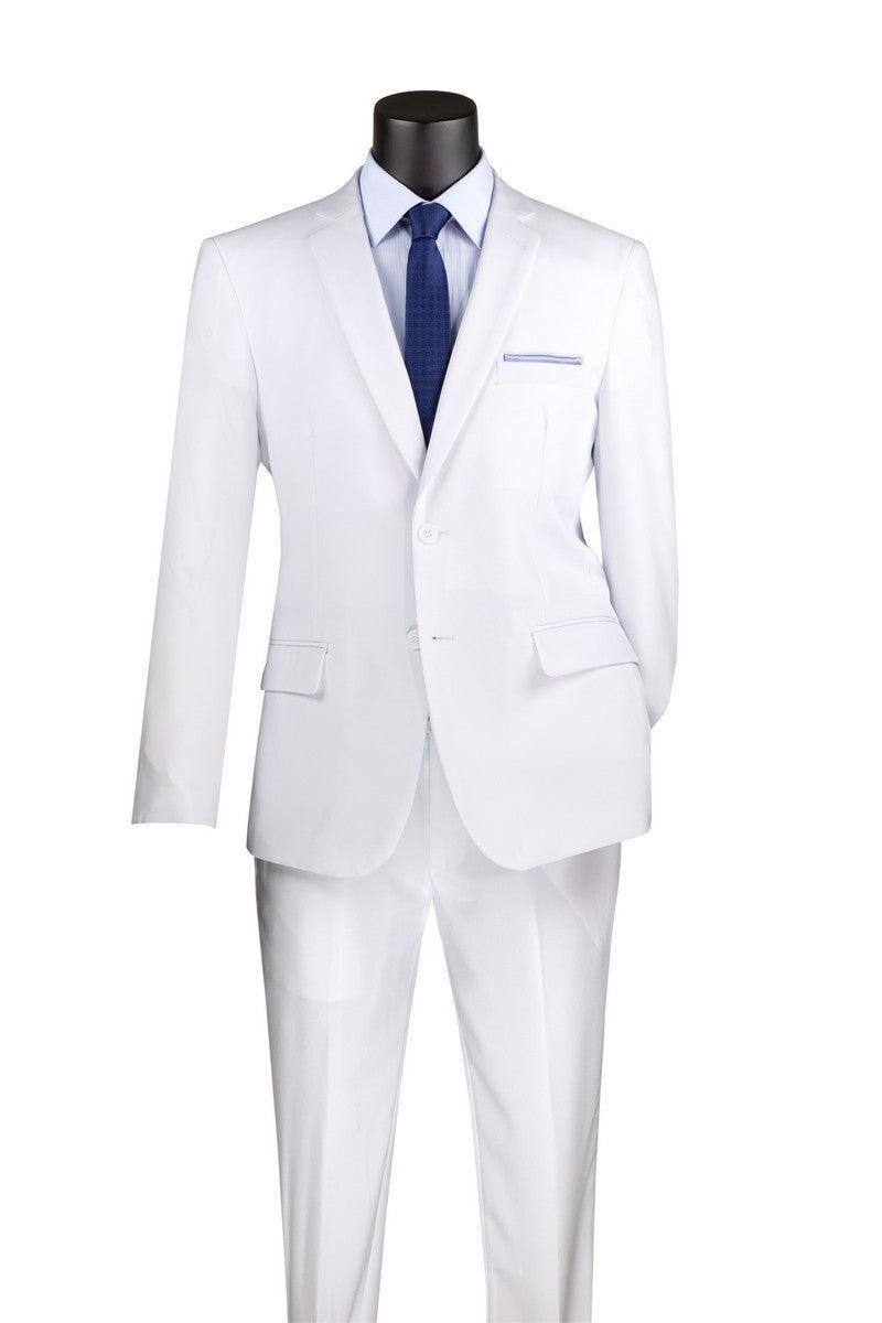 Slim Fit 2 Piece Suit, White - 36 Short - 30 Waist