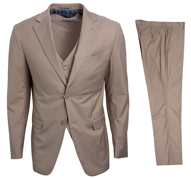 Stacy Adams Men's Executive 3-Pc Suit - Bold Color - 38 Short Jacket+32 Waist Adjustable 28to34)(Height: 5 4 to5 7 )(Neck 15-16.5)S-M)