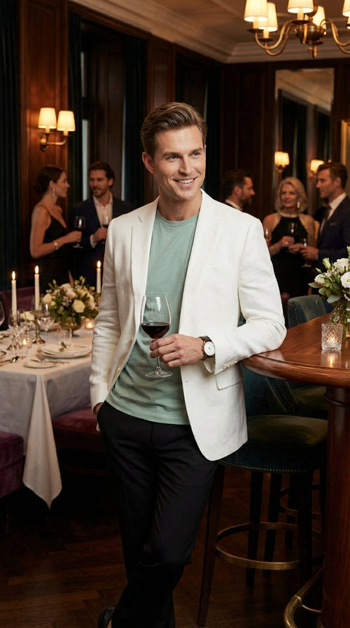 Miami Vice Sonny Crockett Mens White Blazer – Classic Fit Formal Casual Dress Jacket for Business and Wedding Iconic Characters Pop Culture
