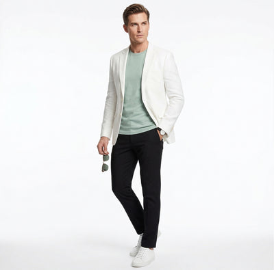 Miami Vice Sonny Crockett Mens White Blazer – Classic Fit Formal Casual Dress Jacket for Business and Wedding Iconic Characters Pop Culture