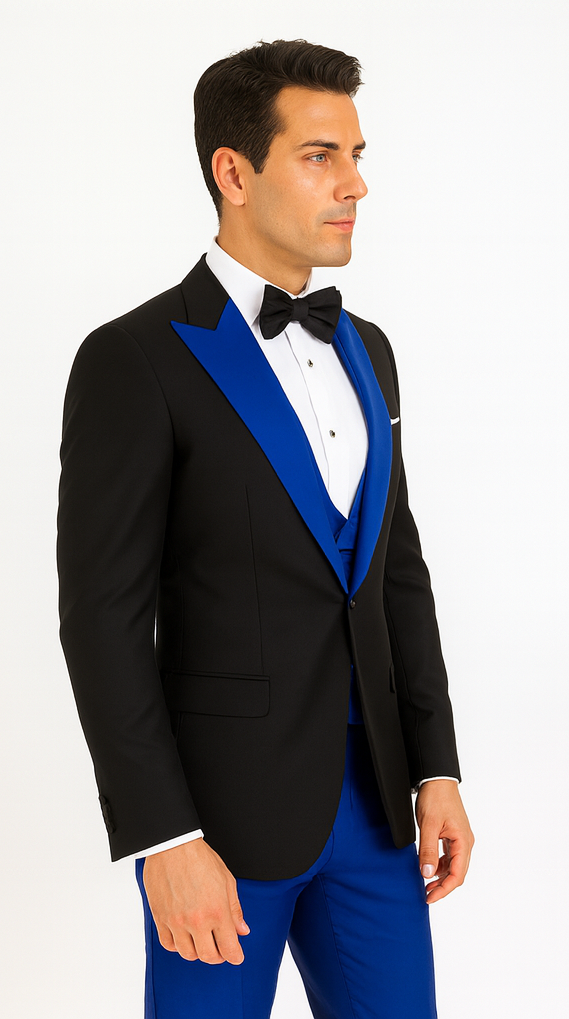 Statement Matching Bowtie Suits Royal blue suit - 38 Short Jacket+32 Waist Adjustable 28to34)(Height: 5 4 to5 7 )(Neck  15-16.5)S-M)