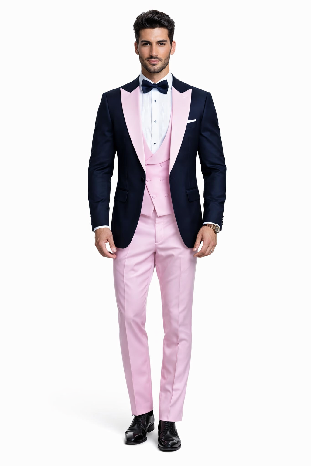 Statement Mens Fashon Tuxedo Pink 3 Piece Designer Tux