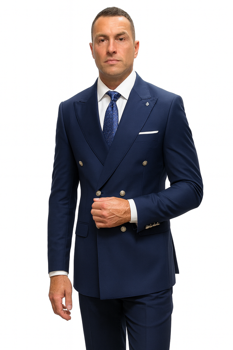 Statement Suit - Statement Italy Suit - Wool Suit - Statement Men's Outlet 100% Wool 2 Piece Suit - Wide Peak Lapel - New Arrival
