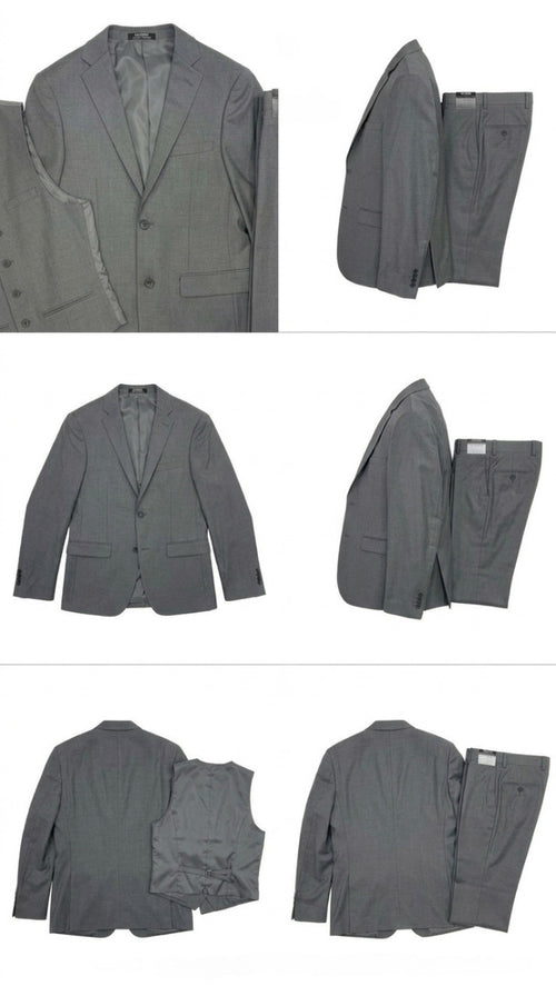 West End 9-1012V121 3PCS Ultra Slim Fit Suit Light Grey