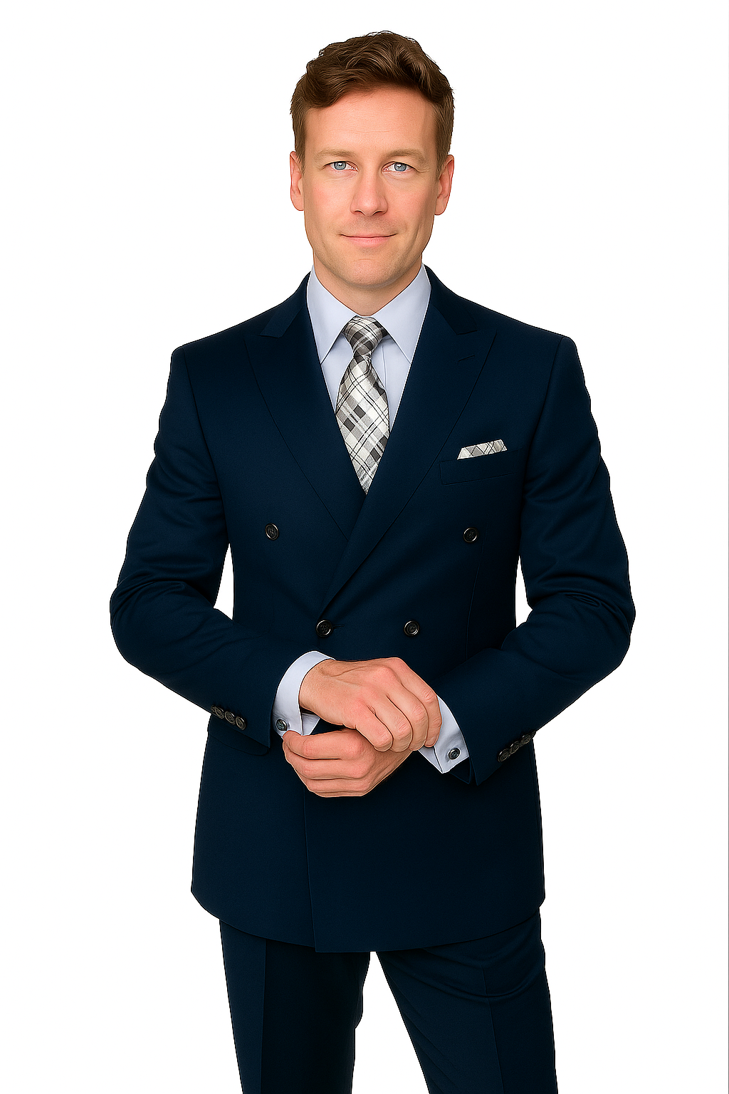 Mens Classic Wool Double Breasted Suit in Black - 38 Short Jacket+32 Waist Adjustable 28to34)(Height: 5 4 to5 7 )(Neck  15-16.5)S-M)